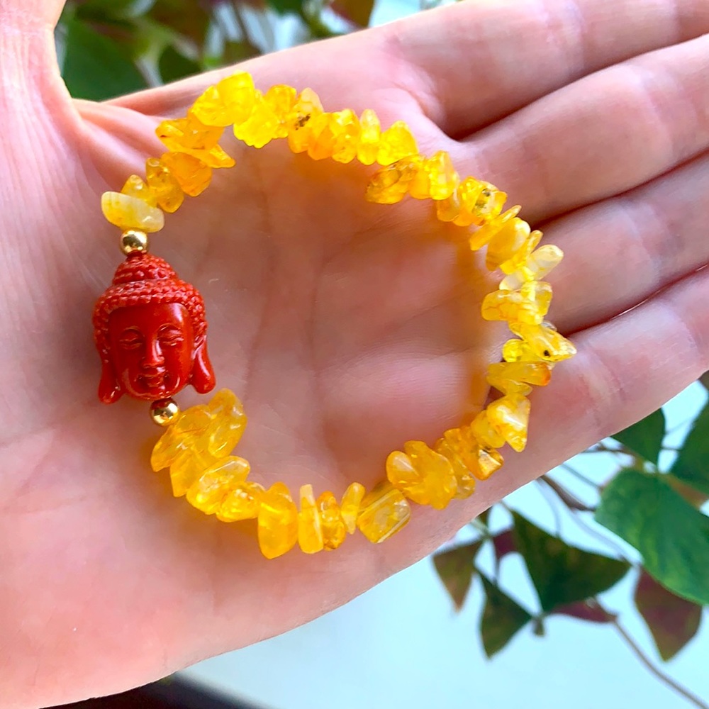 Amber  Buddha bracelet